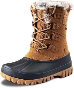 FREE SOLDIER Women's Waterproof Winter Cold Weather Snow Boots for Women Outdoor Fashion Duck Boots Comfortable Insulated