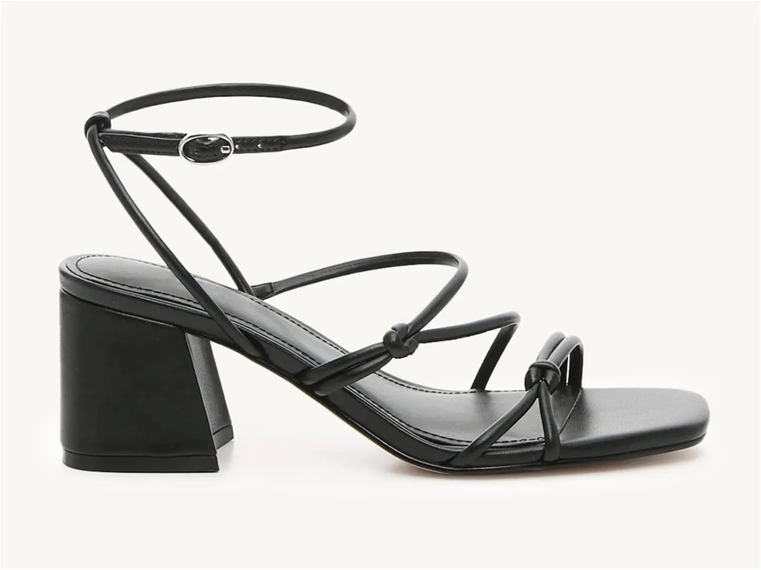 Fttpdeaus Women's Chunky Heel Sandals Strappy Square Open Toe Slingback Comfortable Ankle Strap Backless Dressy Summer Heels