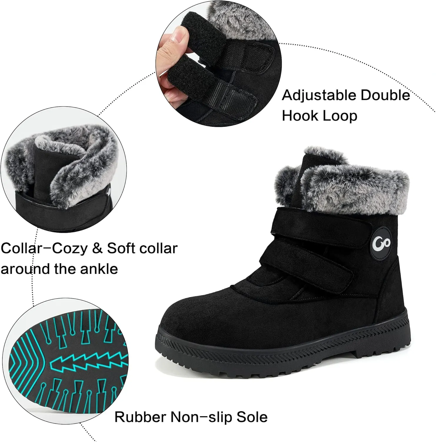 FUDYNMALC Women Winter Snow Boots: Warm Fur Lined Womens Ankle Booties - Comfortable Walking Outdoor Boot Cute