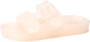 FUNKYMONKEY Women's Comfort Slides Double Buckle Adjustable Plastics Flat Sandals
