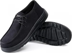 Furuian Steel Toe Shoes for Men Low-top Safety Work Shoes for Men Lightweight Steel Toe Sneakers Comfortable Canvas Work Loafers Zapatos De Trabajo para Hombres