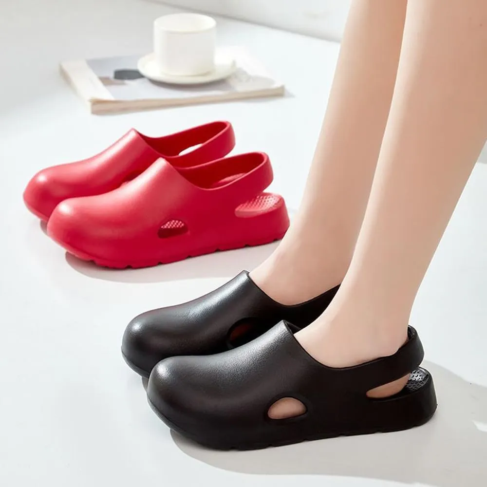 Garden Clogs for Women, Arch Support Work Shoes Comfort Non-slip Waterproof Mules Nurse Sandals, Fixed Heel Strap Outdoor Beach Slippers Girls Ladies Classic Closed Toe Slides