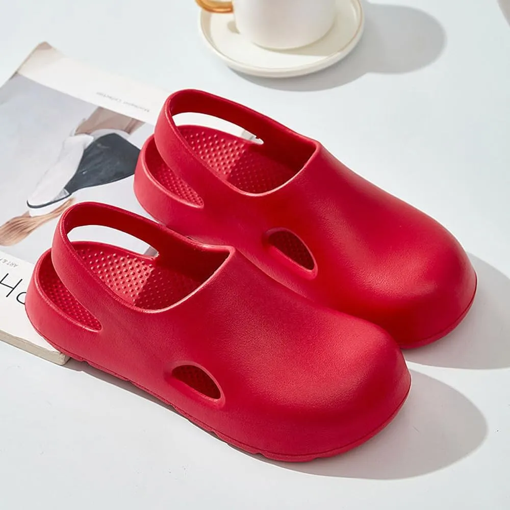 Garden Clogs for Women, Arch Support Work Shoes Comfort Non-slip Waterproof Mules Nurse Sandals, Fixed Heel Strap Outdoor Beach Slippers Girls Ladies Classic Closed Toe Slides