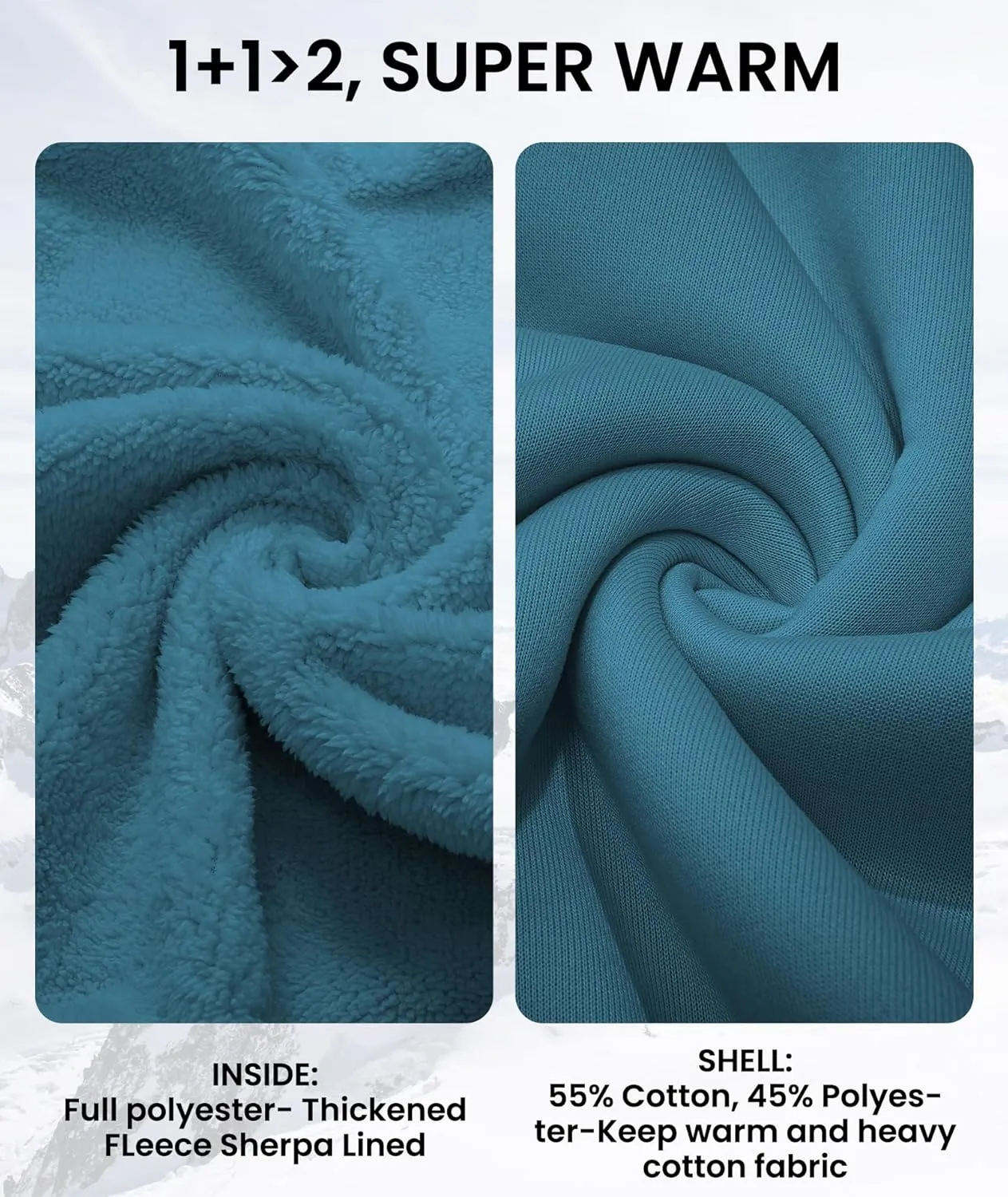 GEEK LIGHTING Hoodies for Men Heavyweight Fleece Sweatshirt - Full Zip Up Thick Sherpa Lined