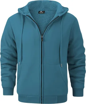 GEEK LIGHTING Hoodies for Men Heavyweight Fleece Sweatshirt - Full Zip Up Thick Sherpa Lined