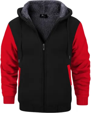 GEEK LIGHTING Hoodies for Men Heavyweight Fleece Sweatshirt - Full Zip Up Thick Sherpa Lined