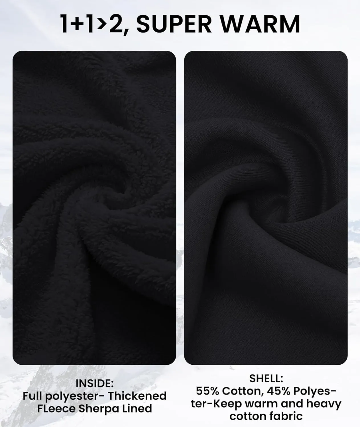 GEEK LIGHTING Hoodies for Men Heavyweight Fleece Sweatshirt - Full Zip Up Thick Sherpa Lined
