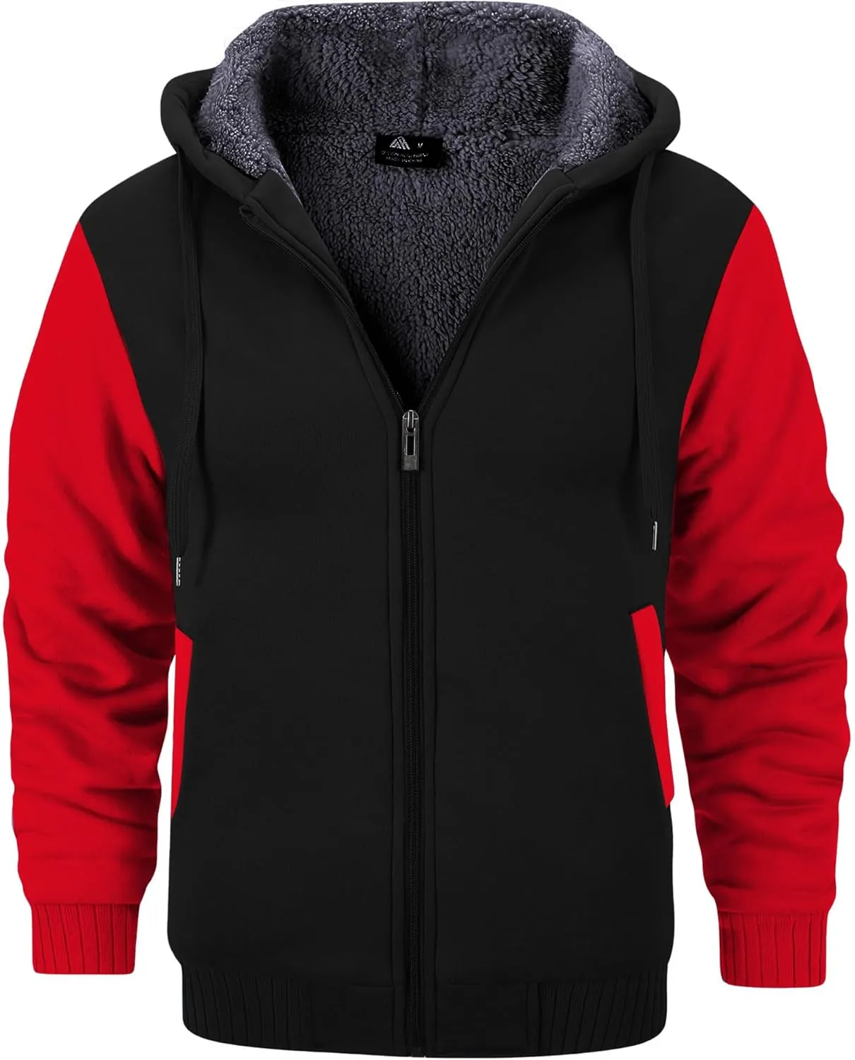 GEEK LIGHTING Hoodies for Men Heavyweight Fleece Sweatshirt - Full Zip Up Thick Sherpa Lined