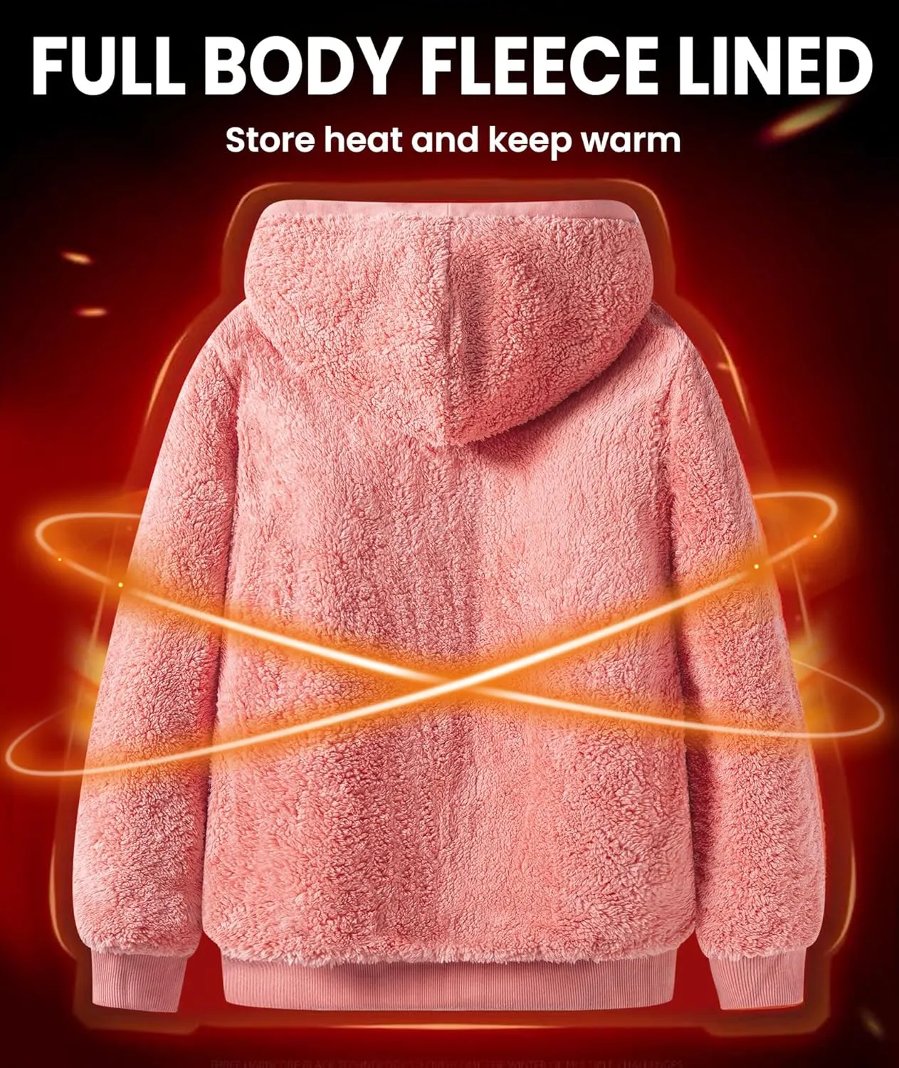 GEEK LIGHTING Hoodies for Men Heavyweight Fleece Sweatshirt - Full Zip Up Thick Sherpa Lined
