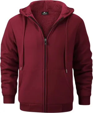 GEEK LIGHTING Hoodies for Men Heavyweight Fleece Sweatshirt - Full Zip Up Thick Sherpa Lined
