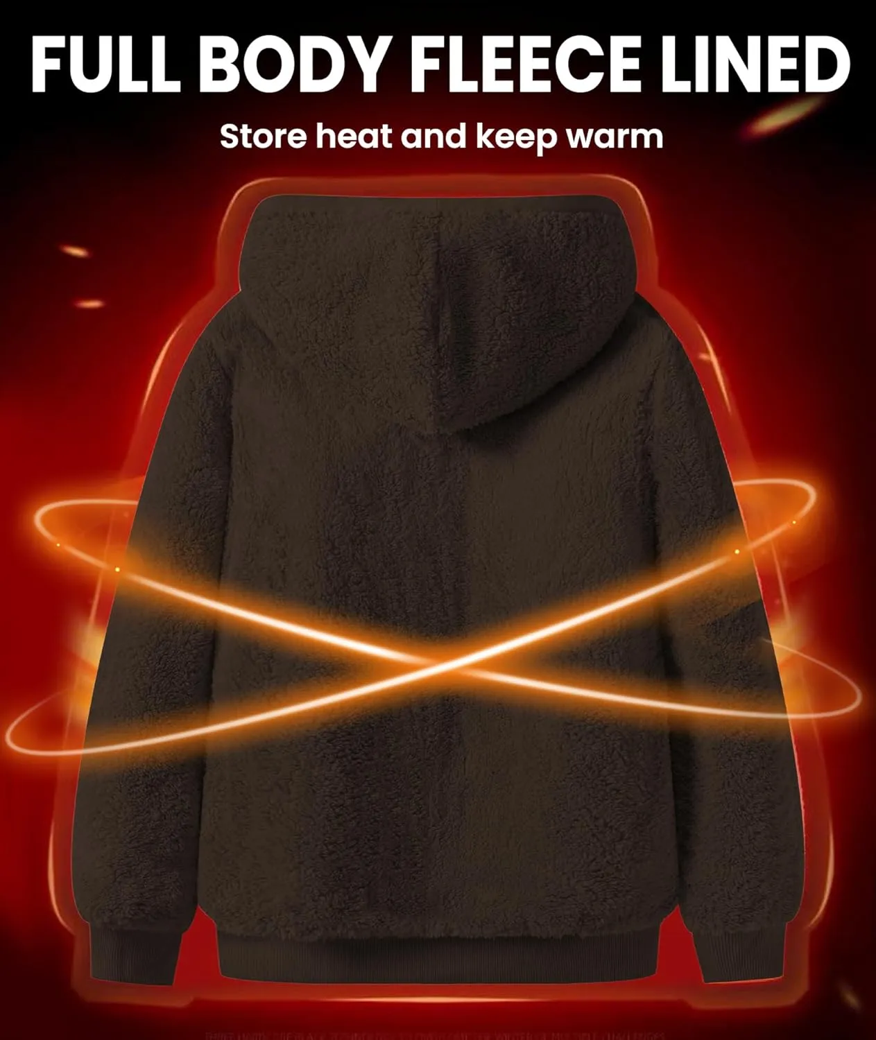 GEEK LIGHTING Hoodies for Men Heavyweight Fleece Sweatshirt - Full Zip Up Thick Sherpa Lined