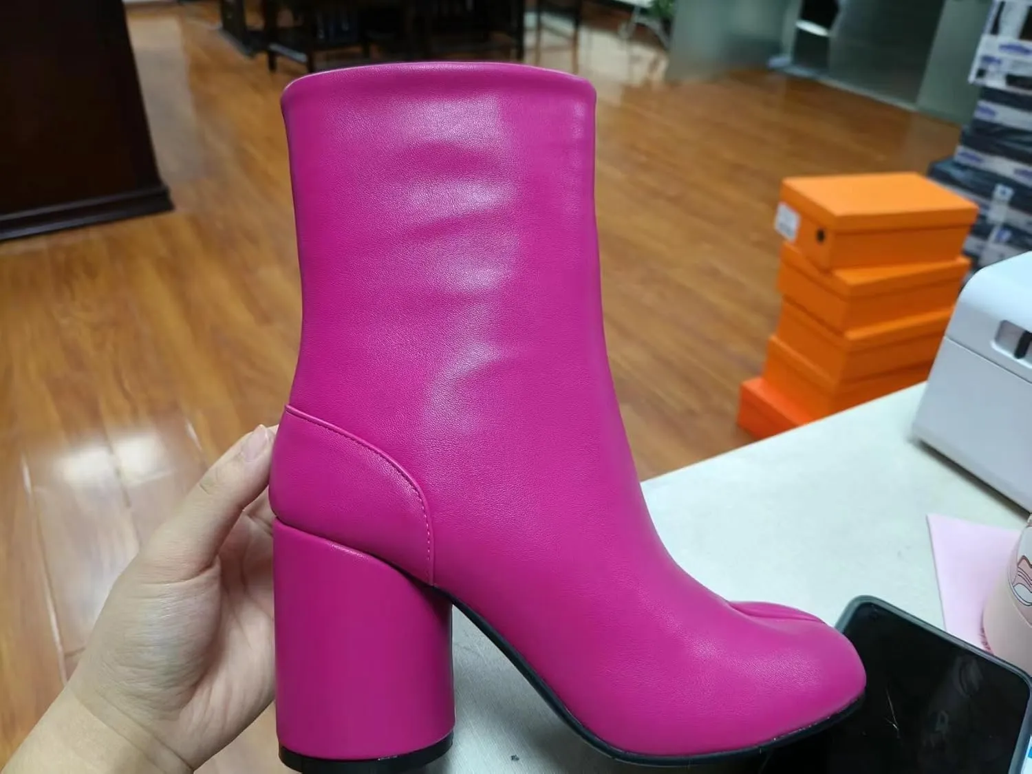 Geerta Tabi Boots Women Ankle Boots Low Heel Block Heels Booties - Low Top Split Toe Shoes Zip Cute Casual Retro Comfortable Walking Lightweight Female Solid All-Match for Daily Wear Beach Travel