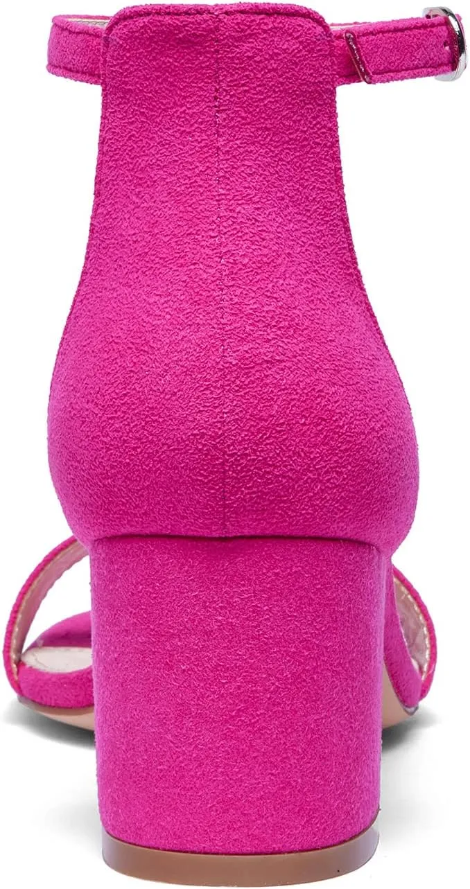 GENSHUO Women Open Toe Ankle Strap Block Chunky Low Heels Sandals for Party Prom Homecoming Dress Shoes