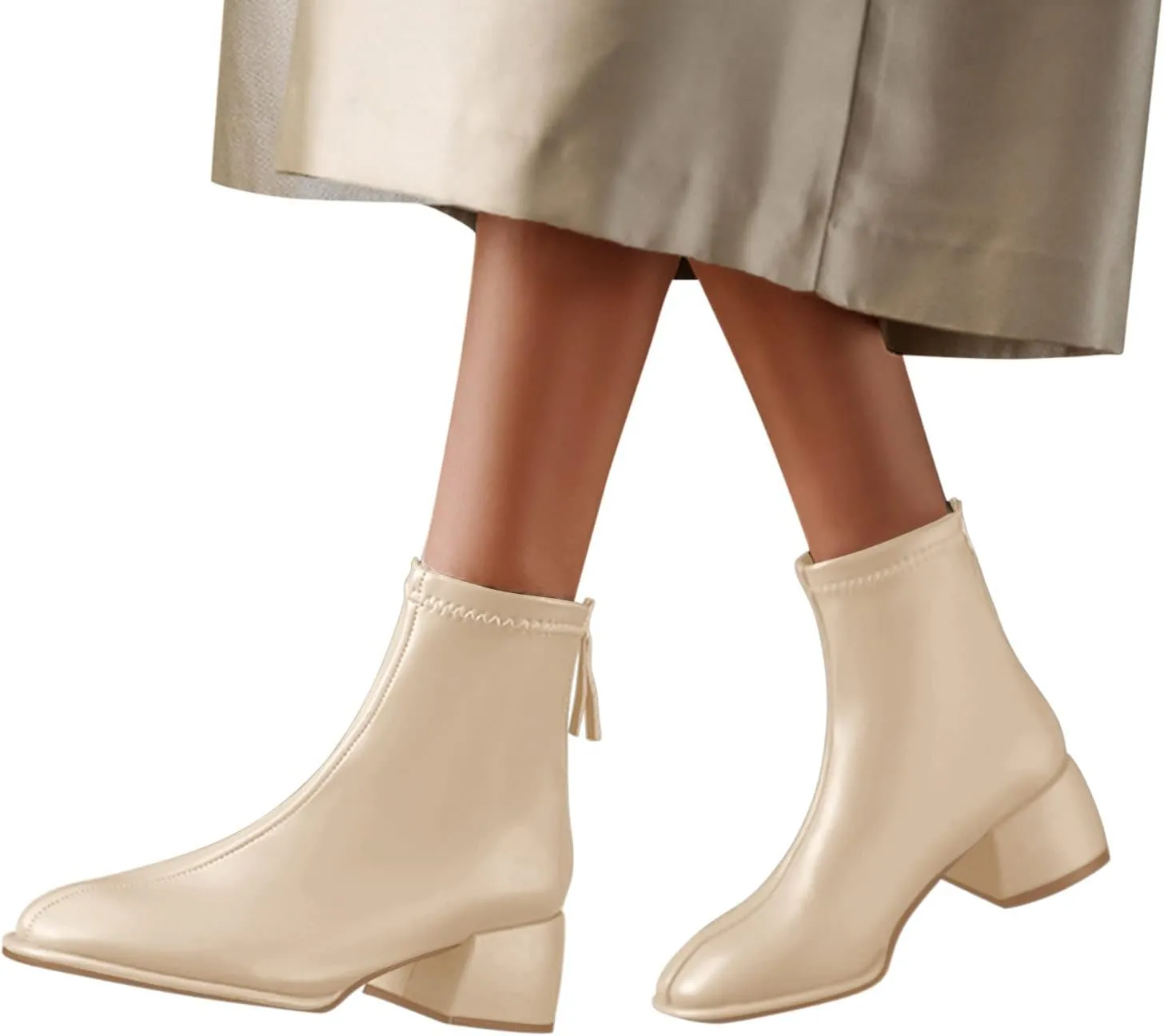 Gibobby Cowgirl Boots Women Fashion Chunky High Heel Ankle Booties Platform Lace up Boots Motorcycle Boots Military Combat Boots 52