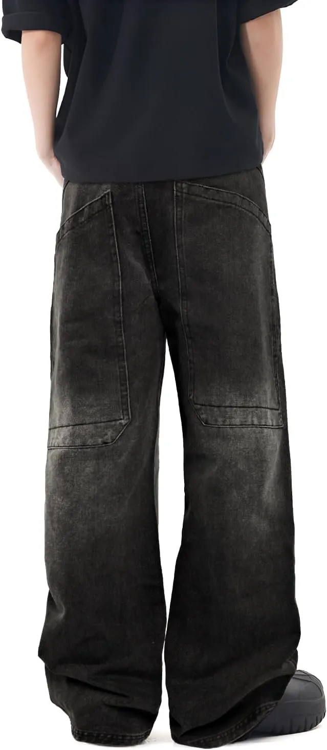 GINGTTO Mens Baggy Jeans Y2k Streetwear Denim Pants Wide Leg 32 Inch Inseam