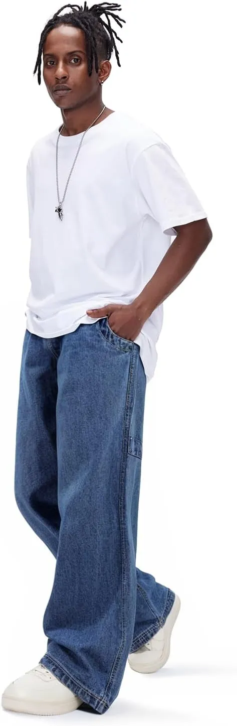 GINGTTO Mens Baggy Jeans Y2k Streetwear Denim Pants Wide Leg 32 Inch Inseam