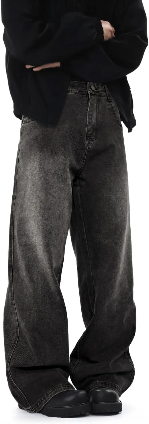 GINGTTO Mens Baggy Jeans Y2k Streetwear Denim Pants Wide Leg 32 Inch Inseam