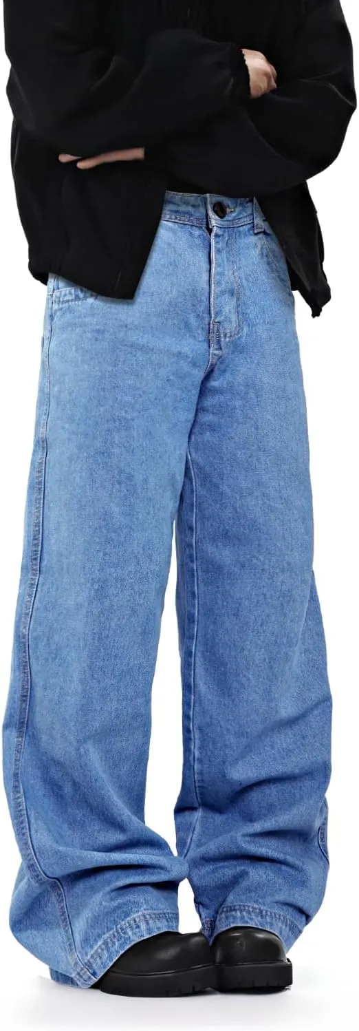 GINGTTO Mens Baggy Jeans Y2k Streetwear Denim Pants Wide Leg 32 Inch Inseam