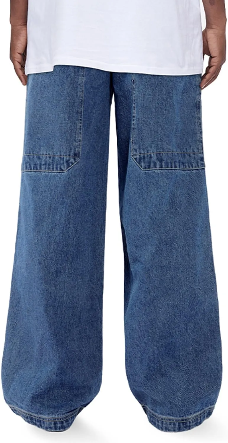 GINGTTO Mens Baggy Jeans Y2k Streetwear Denim Pants Wide Leg 32 Inch Inseam