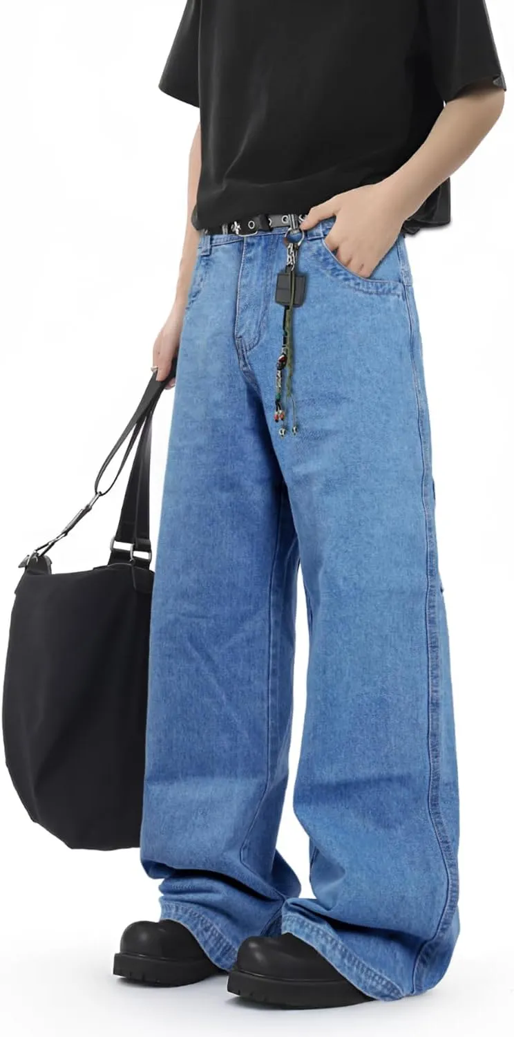 GINGTTO Mens Baggy Jeans Y2k Streetwear Denim Pants Wide Leg 32 Inch Inseam