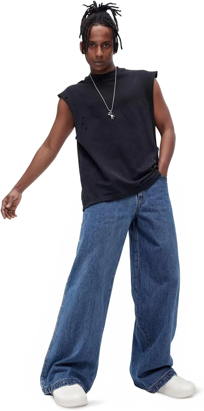 GINGTTO Mens Baggy Jeans Y2k Streetwear Denim Pants Wide Leg 32 Inch Inseam
