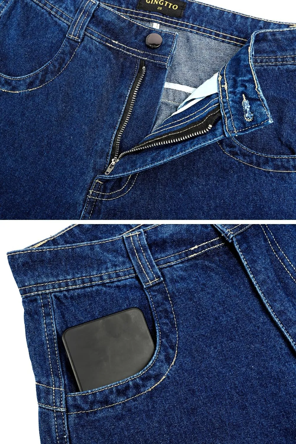 GINGTTO Mens Baggy Jeans Y2k Streetwear Denim Pants Wide Leg 32 Inch Inseam