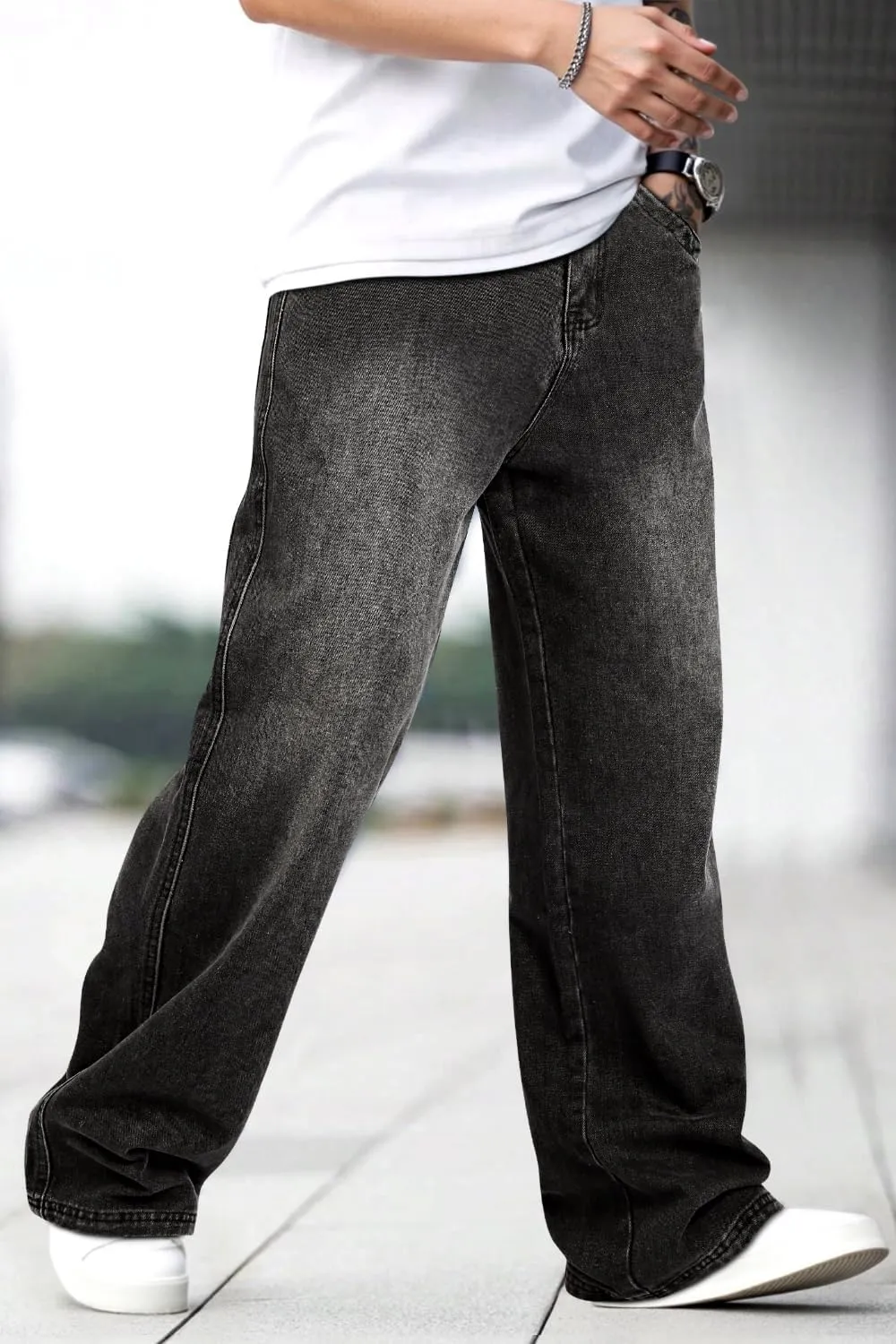 GINGTTO Mens Baggy Jeans Y2k Streetwear Denim Pants Wide Leg 32 Inch Inseam