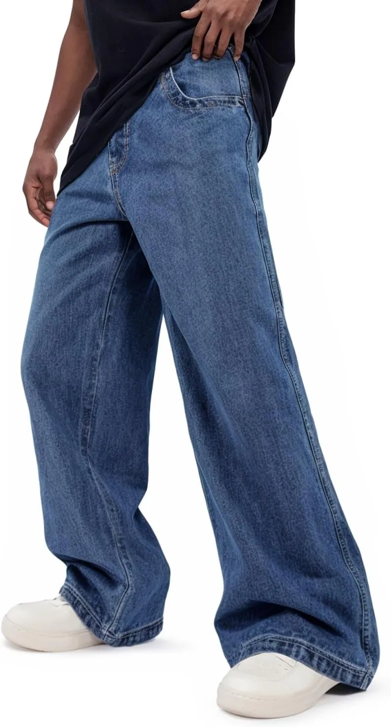 GINGTTO Mens Baggy Jeans Y2k Streetwear Denim Pants Wide Leg 32 Inch Inseam