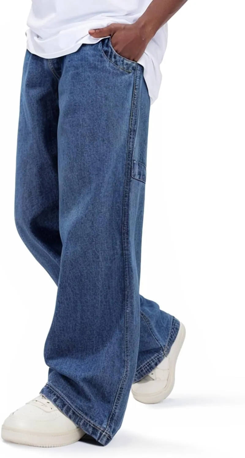 GINGTTO Mens Baggy Jeans Y2k Streetwear Denim Pants Wide Leg 32 Inch Inseam