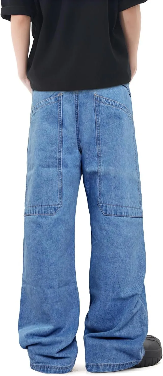 GINGTTO Mens Baggy Jeans Y2k Streetwear Denim Pants Wide Leg 32 Inch Inseam