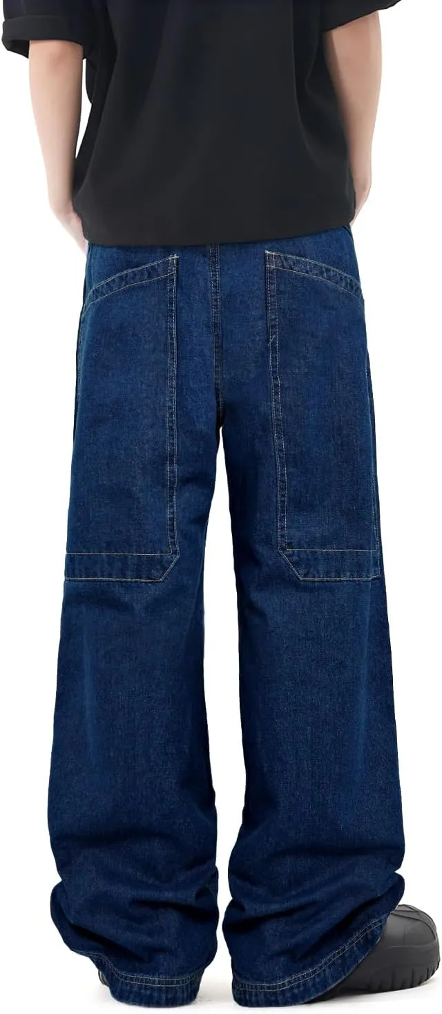 GINGTTO Mens Baggy Jeans Y2k Streetwear Denim Pants Wide Leg 32 Inch Inseam