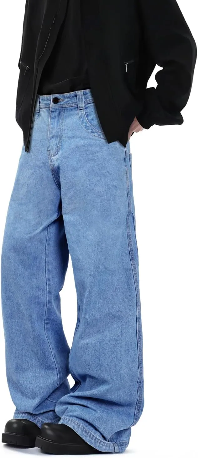 GINGTTO Mens Baggy Jeans Y2k Streetwear Denim Pants Wide Leg 32 Inch Inseam
