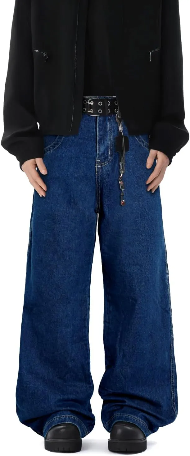 GINGTTO Mens Baggy Jeans Y2k Streetwear Denim Pants Wide Leg 32 Inch Inseam