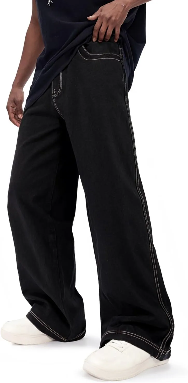 GINGTTO Mens Baggy Jeans Y2k Streetwear Denim Pants Wide Leg 32 Inch Inseam