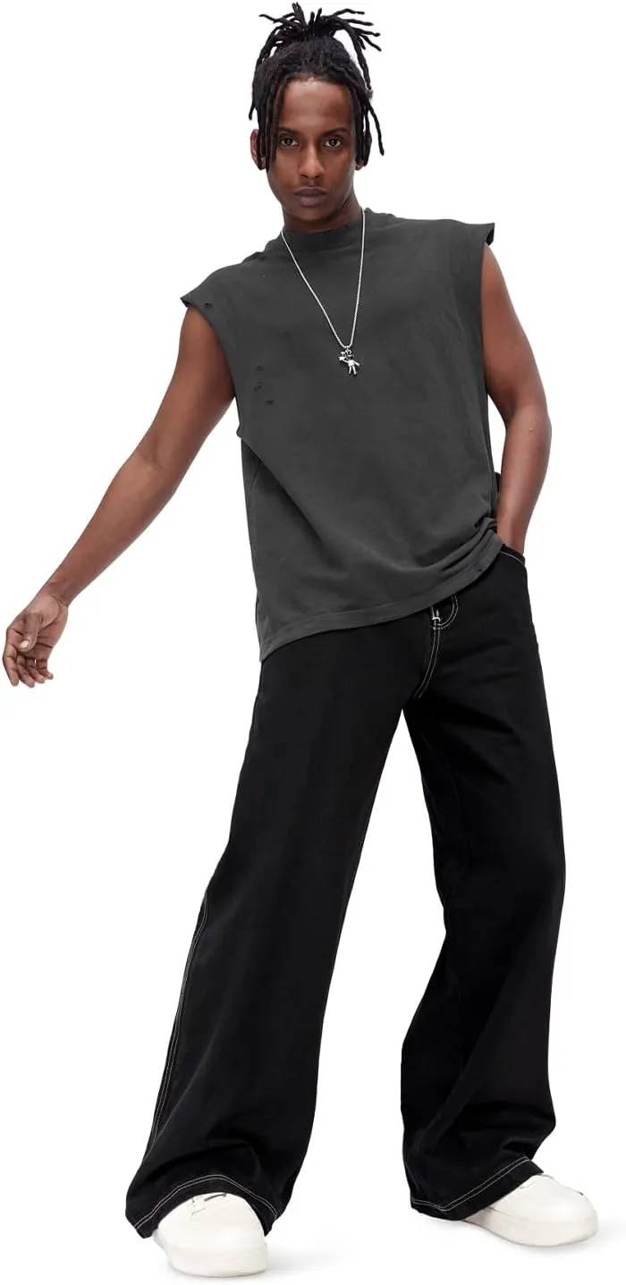 GINGTTO Mens Baggy Jeans Y2k Streetwear Denim Pants Wide Leg 32 Inch Inseam