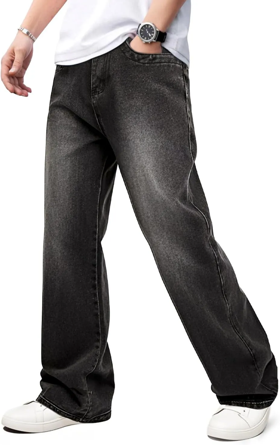 GINGTTO Mens Baggy Jeans Y2k Streetwear Denim Pants Wide Leg 32 Inch Inseam