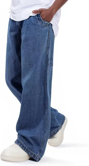 GINGTTO Mens Baggy Jeans Y2k Streetwear Denim Pants Wide Leg 32 Inch Inseam