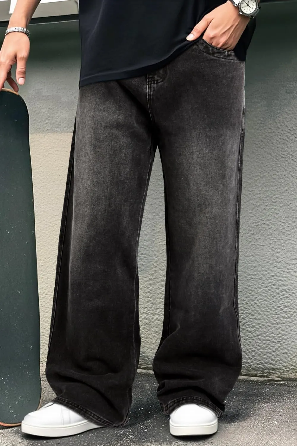 GINGTTO Mens Baggy Jeans Y2k Streetwear Denim Pants Wide Leg 32 Inch Inseam