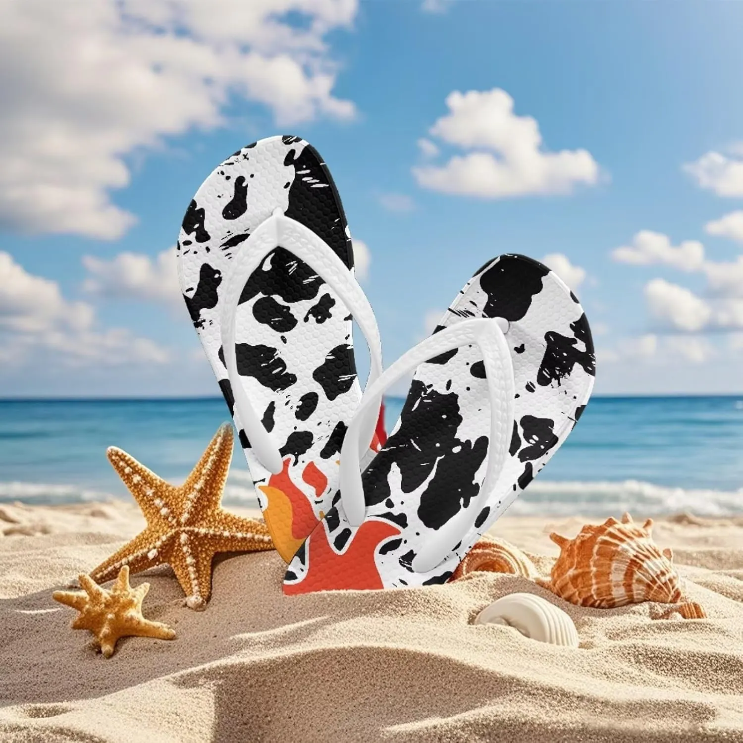 Girls Flip Flop Unisex Kids Summer Beach Sandals with Tiger Stripe Print Thong Sandals Water Shoes Indoor Outdoor