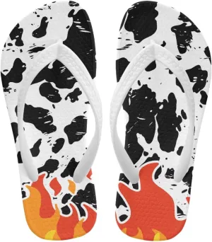 Girls Flip Flop Unisex Kids Summer Beach Sandals with Tiger Stripe Print Thong Sandals Water Shoes Indoor Outdoor