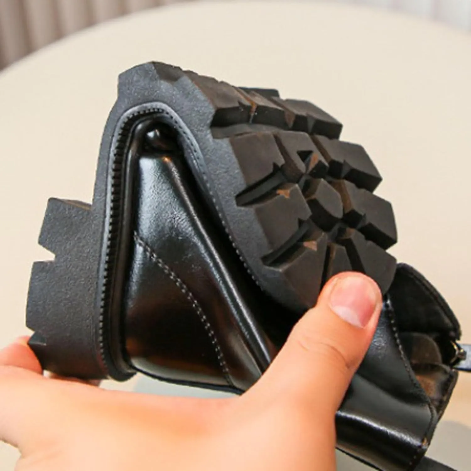 Girls Kids Side Zipper Leather Booties Sole Non Slip Soft Boots Toddler Outdoor 𝐖aterproof Shoes 𝗟ow Heel Light Comfy