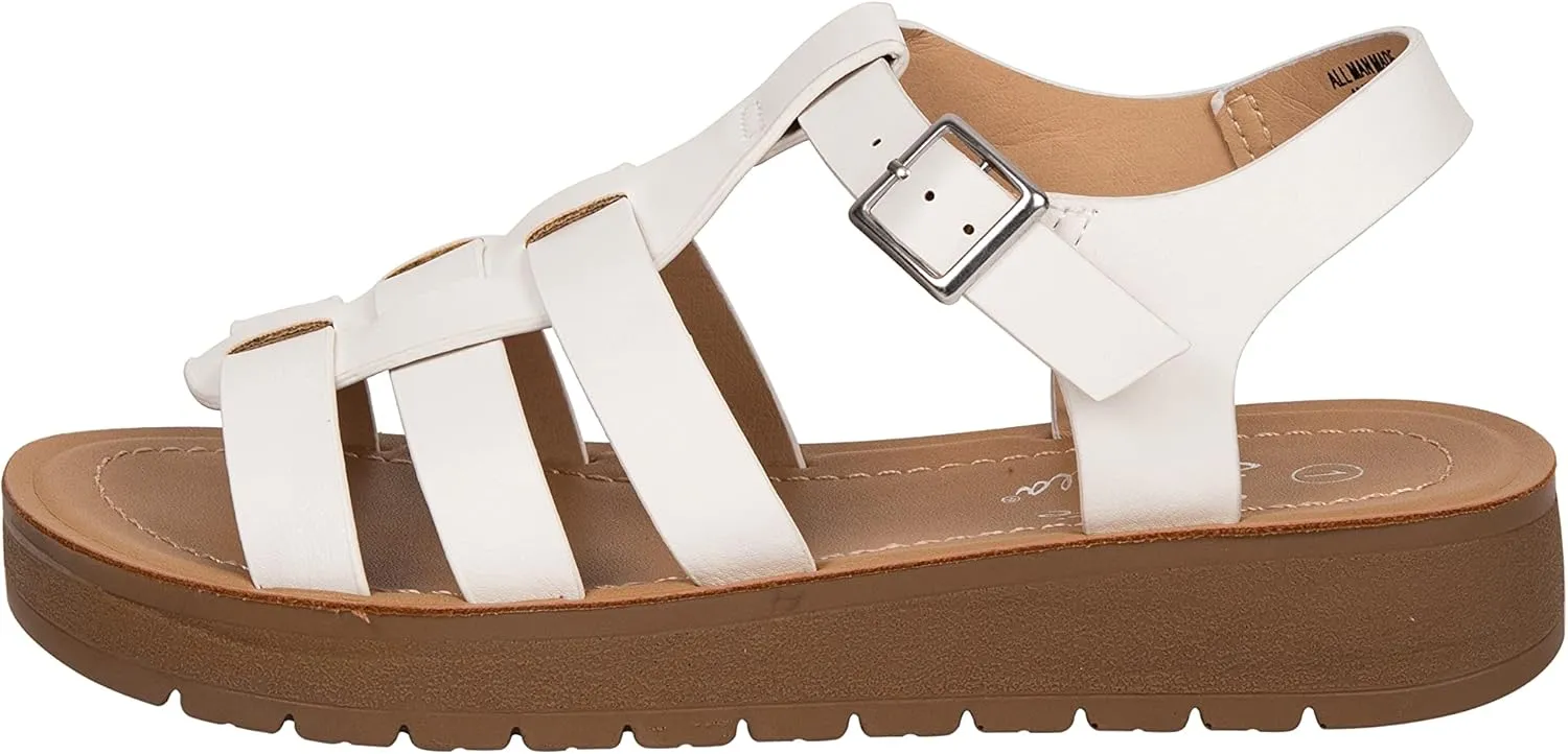 Girls Sandals Open Toe Sandal Fisherman Buckle Ankle Strap Platform Martin-2