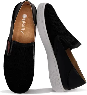 Glolily Ava Breeze Women's Slip-On Sneakers, Casual Everyday Shoes, Slip-in Heel & Breathable Mesh, Lightweight & All-Day Orthotic Arch Comfort Insole