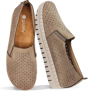 Glolily Elle Perf Women's Comfort Sneakers - Orthotic Lightweight & Flexible Walking Shoes with Arch Support, Comfortable Casual Fashion Shoes for Women