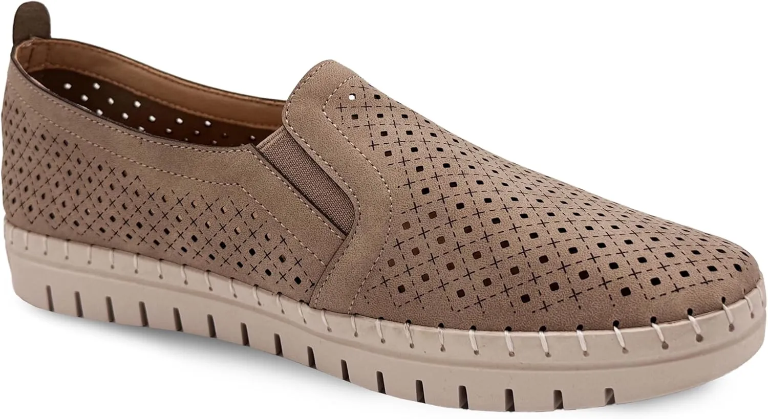 Glolily Elle Perf Women's Comfort Sneakers - Orthotic Lightweight & Flexible Walking Shoes with Arch Support, Comfortable Casual Fashion Shoes for Women