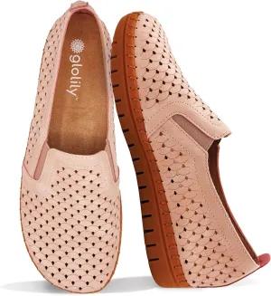 Glolily Elle Perf Women's Comfort Sneakers - Orthotic Lightweight & Flexible Walking Shoes with Arch Support, Comfortable Casual Fashion Shoes for Women