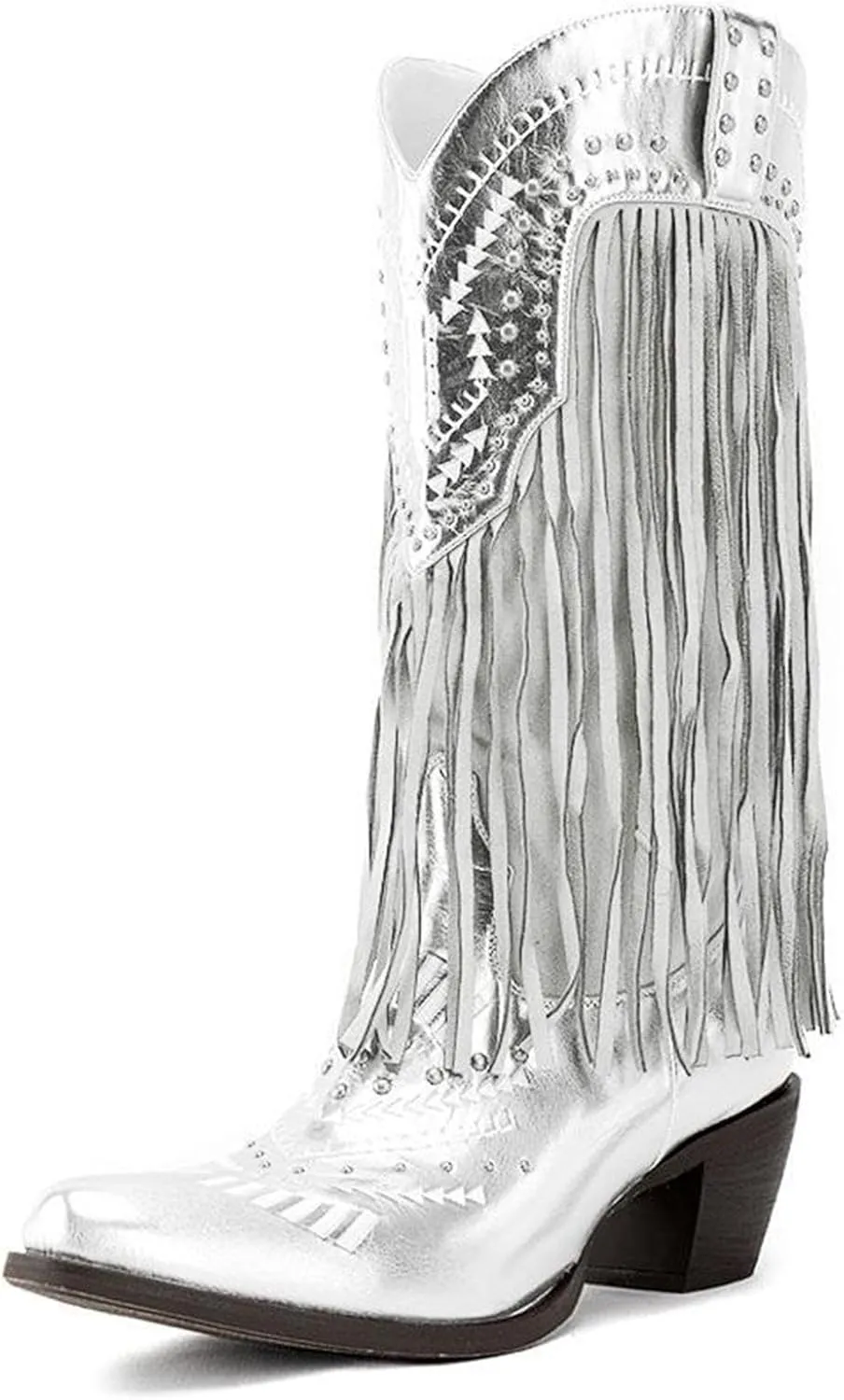 GORBINETI Fringe Boots for Women Tassels Cowboy Boots Knee High Western Boots