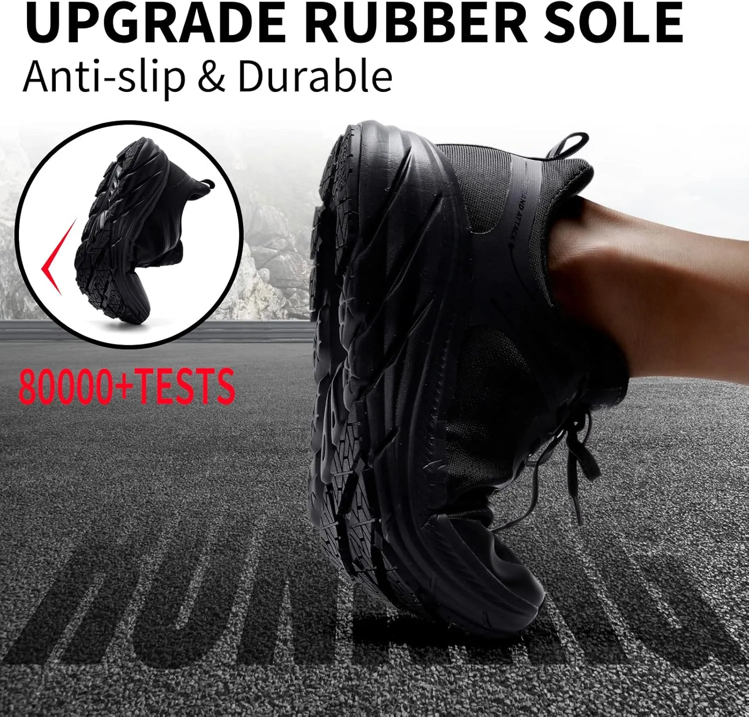 Grand Attack Men's Road Running Walking Shoes | Max Cushioned Comfort | Durable Non-Slip | Breathable Athletic Tennis Cross-Training Sneakers