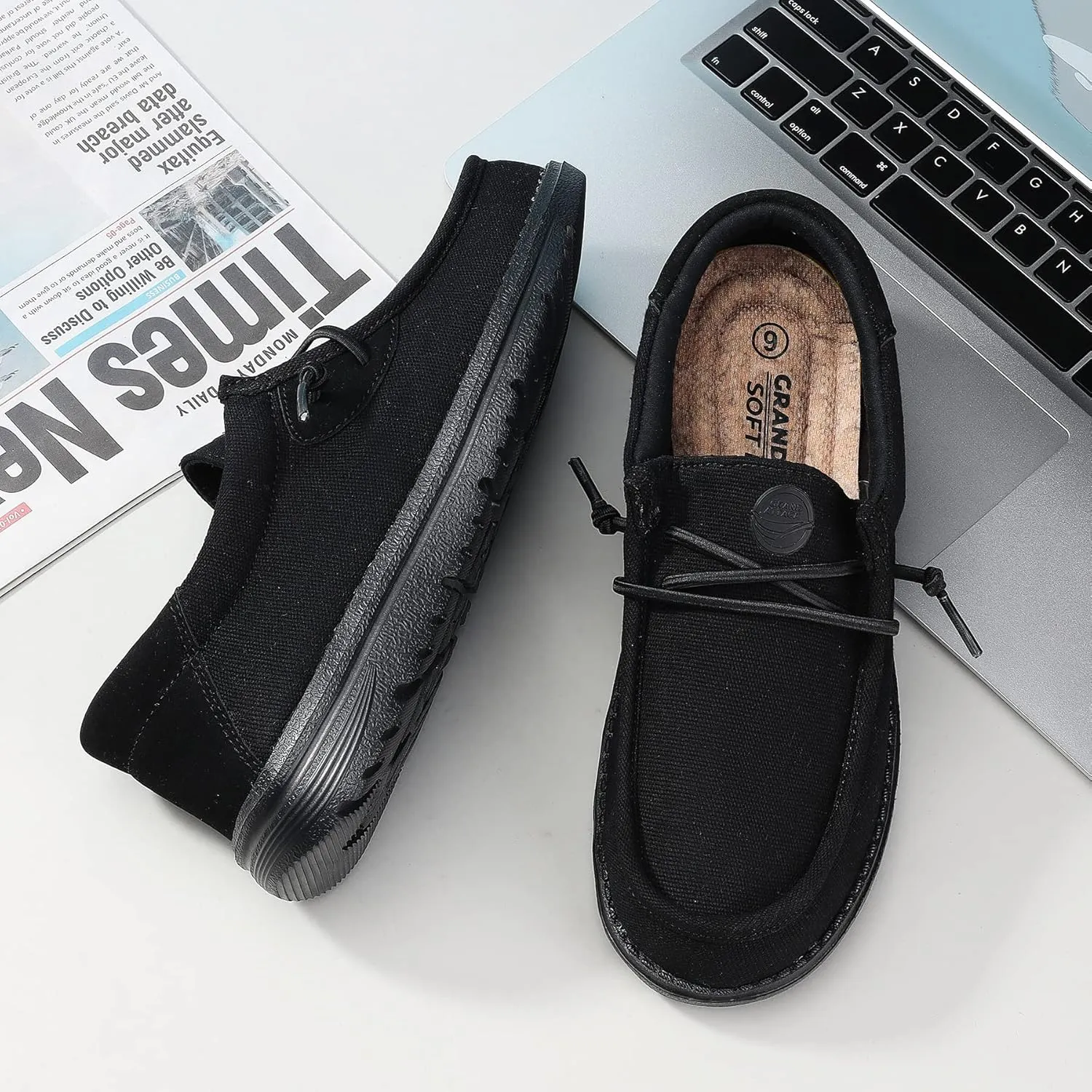 Grand Attack Walking Shoes for Women-Slip On Loafers,Linen Work Boat Shoes,Comfort&Lightweight,for Home Shopping,Dating,Driving,Traveling Shoes