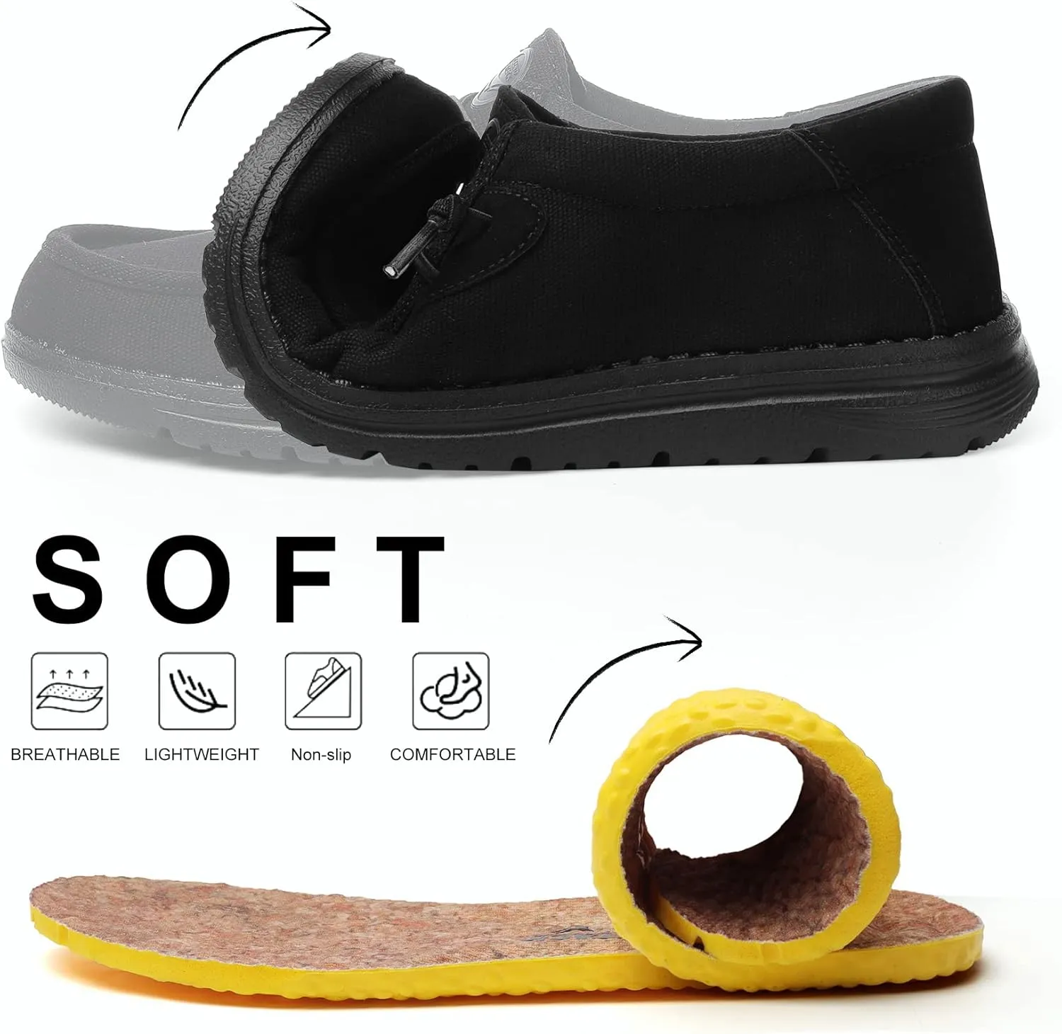 Grand Attack Walking Shoes for Women-Slip On Loafers,Linen Work Boat Shoes,Comfort&Lightweight,for Home Shopping,Dating,Driving,Traveling Shoes